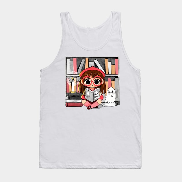 Reading Ghost Stories Tank Top by Lobomaravilha